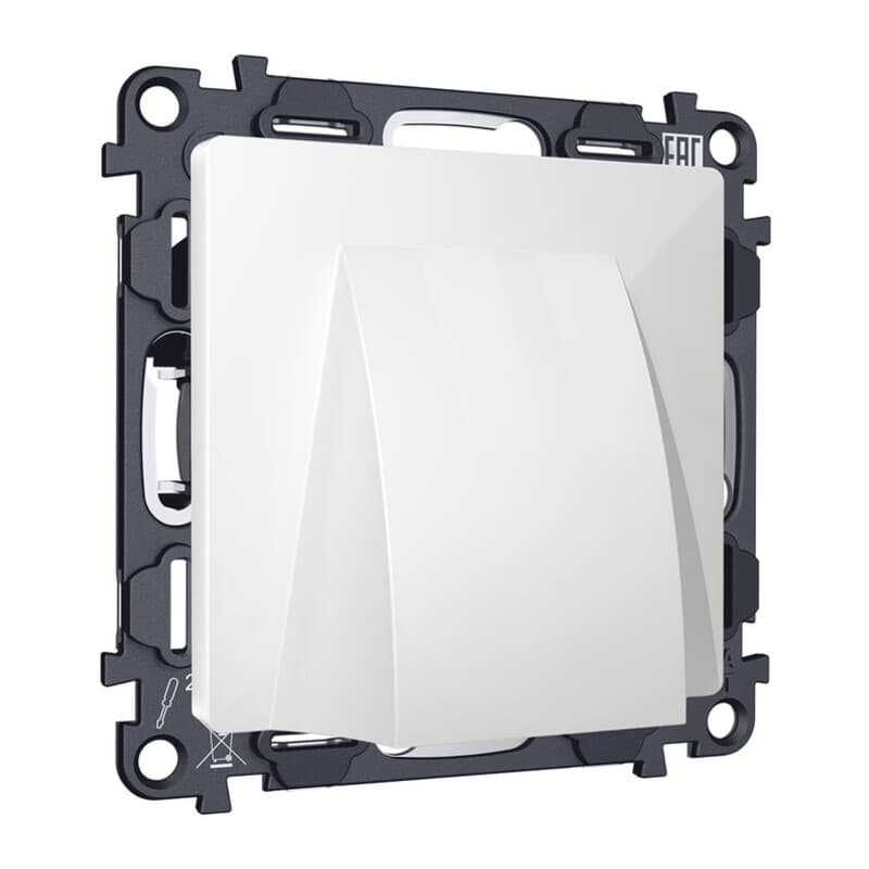 Комплект вывода кабеля с фикатором ALFA Белый глянец QUANT (AP1158, VM238)