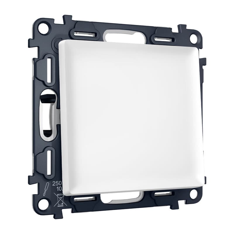 Комплект механизма 1-кл выключателя с самовозвратом ALFA Белый матовый QUANT (AP1210, VM113)