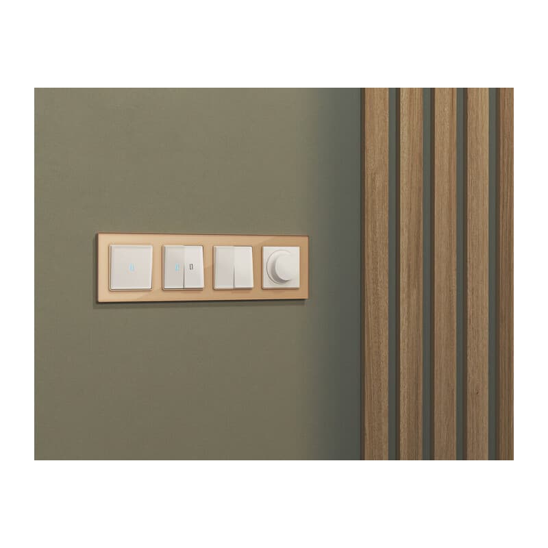 Комплект механизма 1-кл выключателя с самовозвратом с подсветкой 10000K ALFA Белый матовый QUANT (AP1220, VM113, G17B)