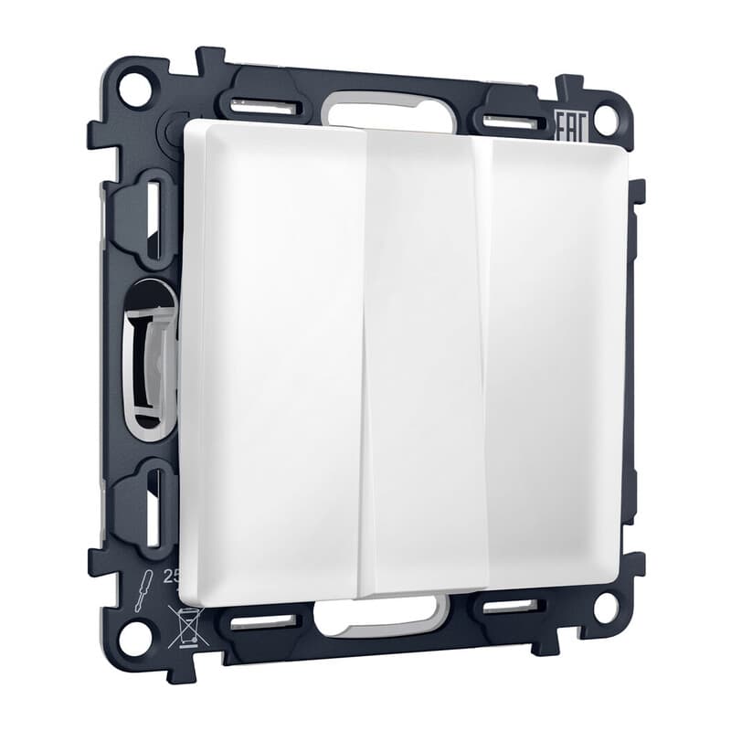 Комплект механизма 3-кл выключателя ALFA Белый матовый QUANT (AP1250, VM133)