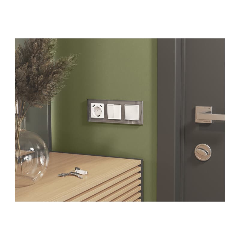 Комплект механизма электрической розетки ALFA Белый матовый 2USB A+C 20W (быстрая зарядка) с/з QUANT (AP1300, VM160)