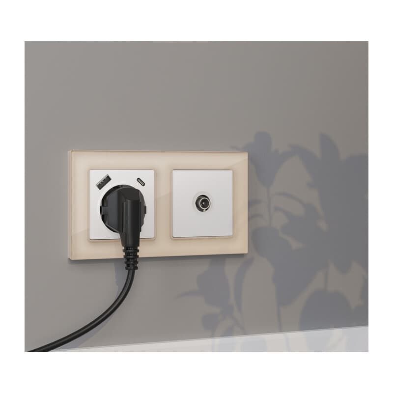 Комплект механизма TV розетки оконечной ALFA Белый матовый 50-870 MHz 1dB QUANT (AP1330, VM202)