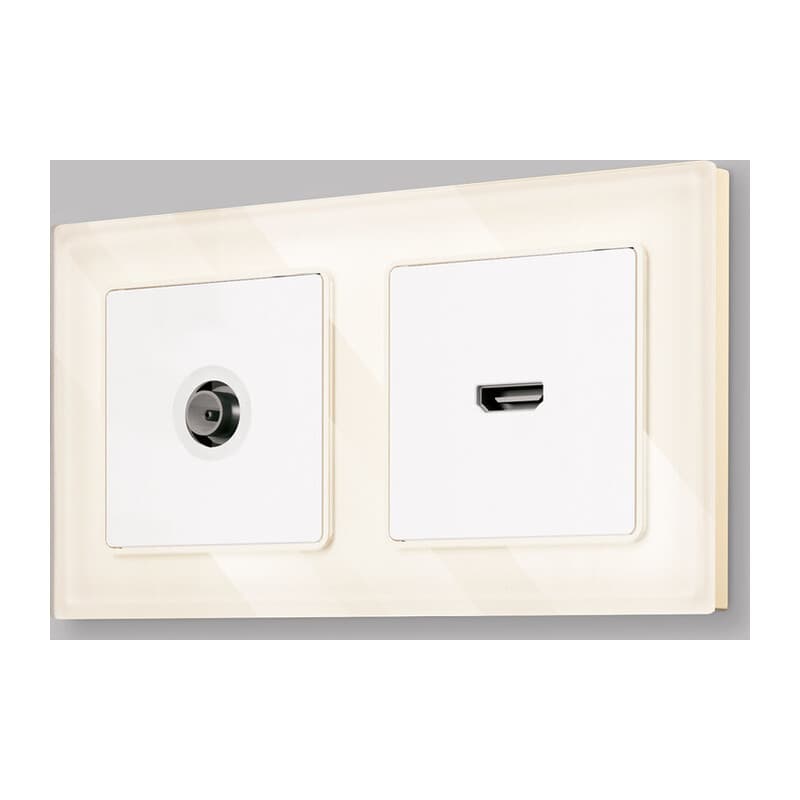 Комплект механизма TV розетки оконечной ALFA Белый матовый 50-870 MHz 1dB QUANT (AP1330, VM202)