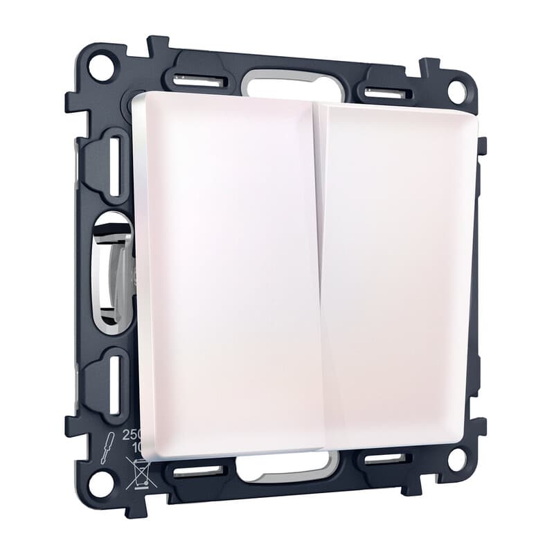 Комплект механизма 2-кл выключателя ALFA Жемчуг QUANT (AP2030, VM115)