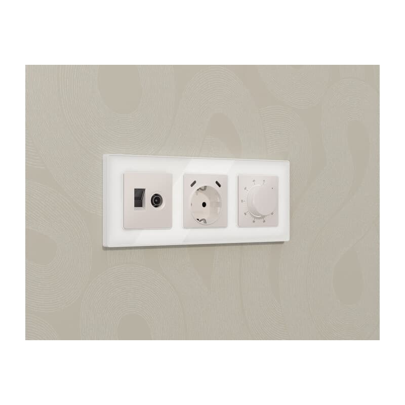 Комплект механизма электрической розетки 2USB С+C 20W (быстрая зарядка) с/з на винтовых зажимах 16A-250V ALFA Жемчуг QUANT (AP2105, VM165)