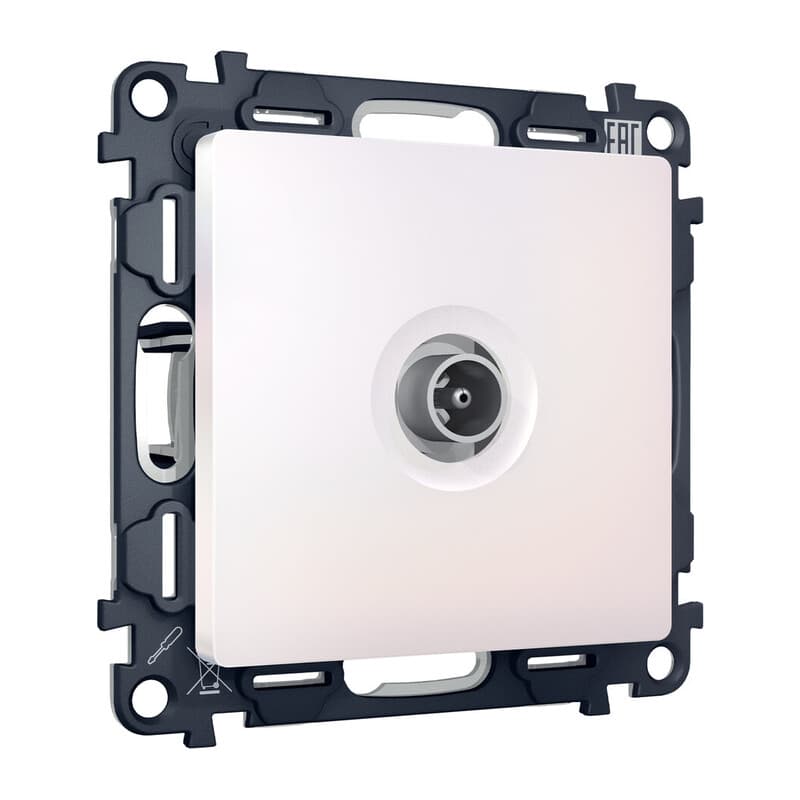 Комплект механизма TV розетки оконечной ALFA Жемчуг 50-870 MHz 1dB QUANT (AP2130, VM202)