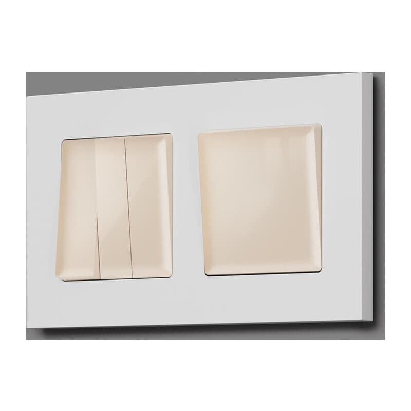 Комплект механизма 1-кл выключателя с самовозвратом ALFA Бежевый глянец QUANT (AP3010, VM113)