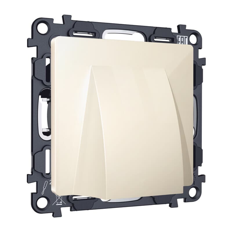 Комплект вывода кабеля с фиксатором ALFA Бежевый глянец QUANT (AP3158, VM238)