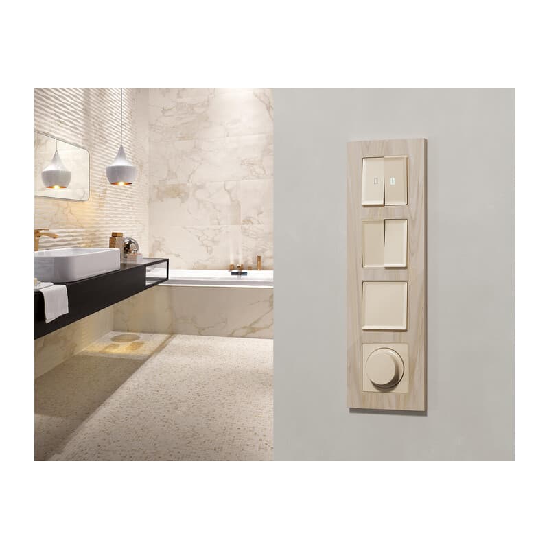 Комплект механизма 1-кл перекрестного выключателя ALFA Бежевый матовый QUANT (AP3210, VM112)