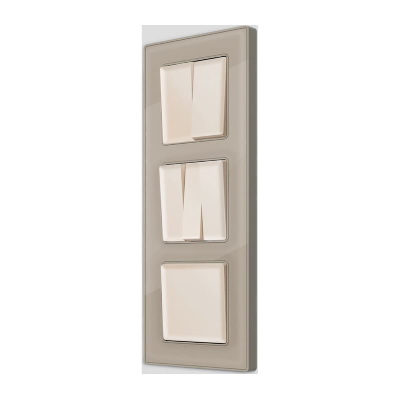 Комплект механизма 2-кл выключателя с самовозвратом ALFA Бежевый матовый QUANT (AP3230, VM129)