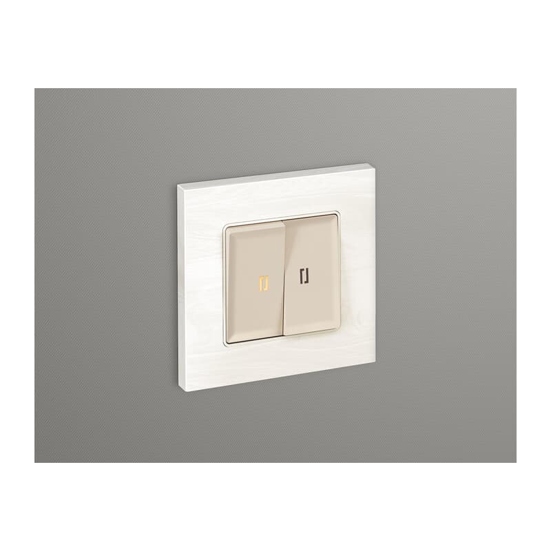 Комплект механизма 2-кл проходного выключателя с подсветкой 3200K ALFA Бежевый матовый QUANT (AP3240, VM120, G22Y)