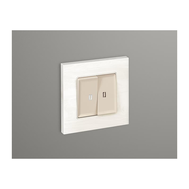 Комплект механизма 2-кл проходного выключателя с подсветкой 5600K ALFA Бежевый матовый QUANT (AP3240, VM120, G25W)