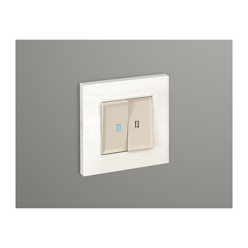 Комплект механизма 2-кл проходного выключателя с подсветкой 10000K ALFA Бежевый матовый QUANT (AP3240, VM120, G29B)