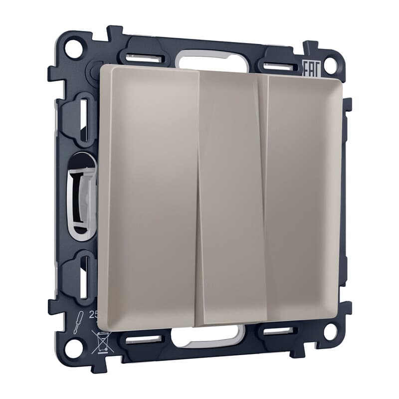 Комплект механизма 3-кл выключателя ALFA Серо-бежевый матовый QUANT (AP3650, VM133)