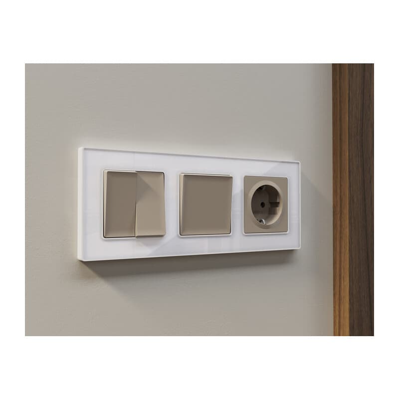 Комплект механизма электрической розетки ALFA Серо-бежевый матовый с/з на винтовых зажимах QUANT (AP3660, VM141)