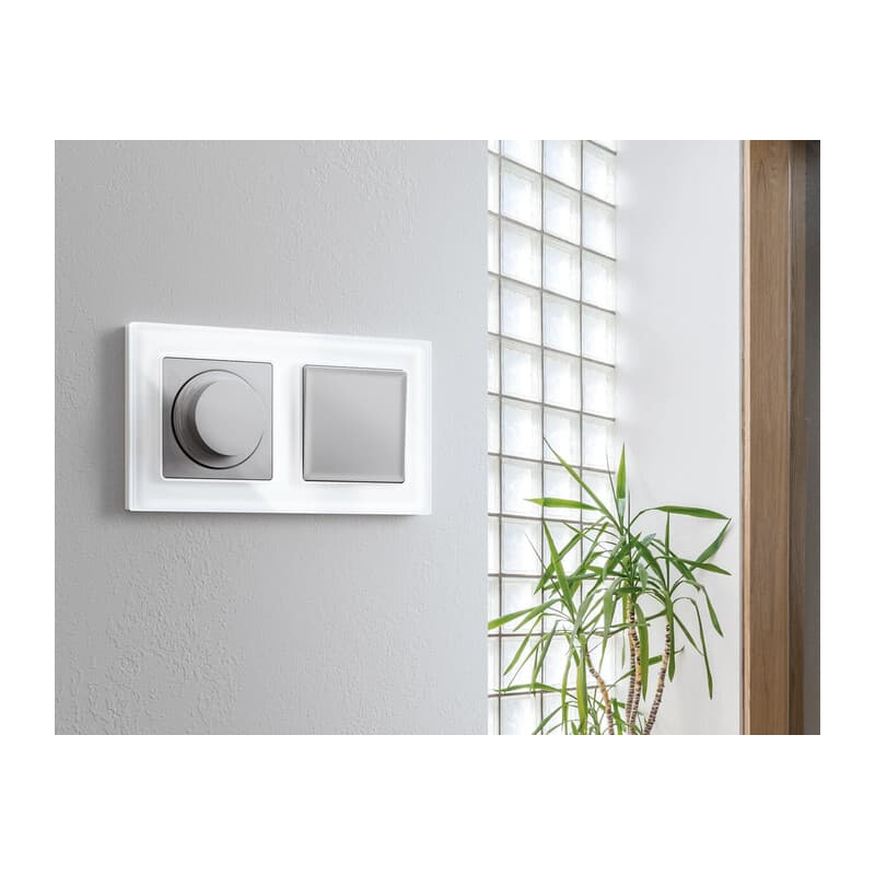 Комплект механизма 1-кл выключателя с самовозвратом ALFA Серебро глянец QUANT (AP4010, VM113)