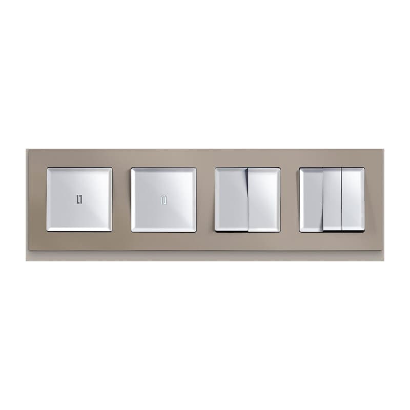 Комплект механизма 2-кл выключателя ALFA Серебро глянец QUANT (AP4030, VM115)