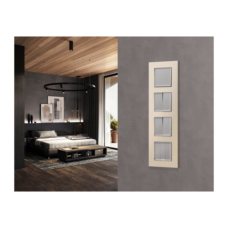 Комплект механизма 2-кл выключателя с самовозвратом ALFA Серебро глянец QUANT (AP4030, VM129)