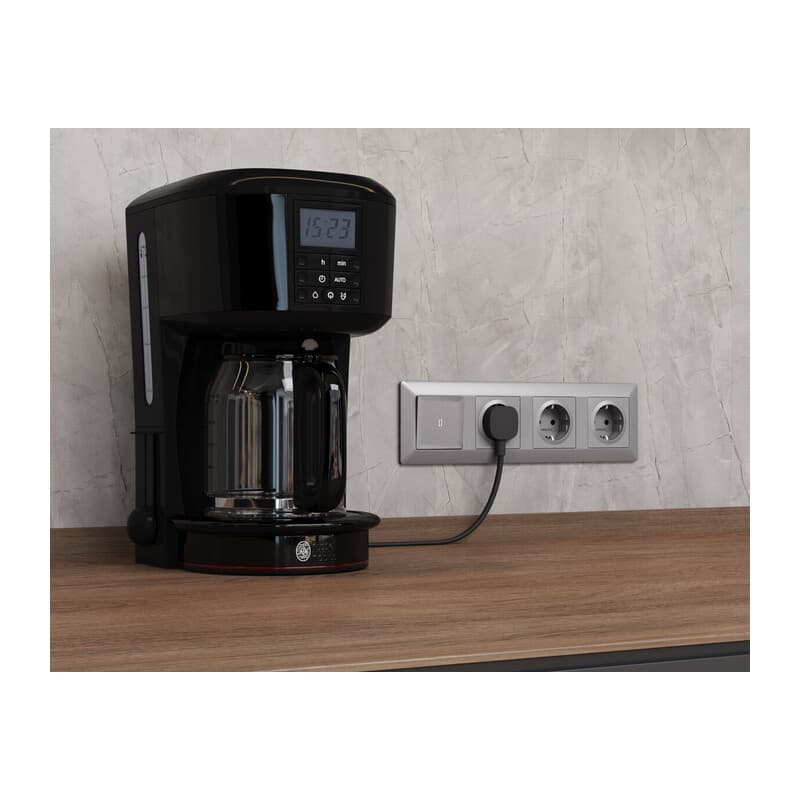 Комплект механизма электрической розетки ALFA Сталь матовый с/з с шторками QUANT (AP5070, VM141)