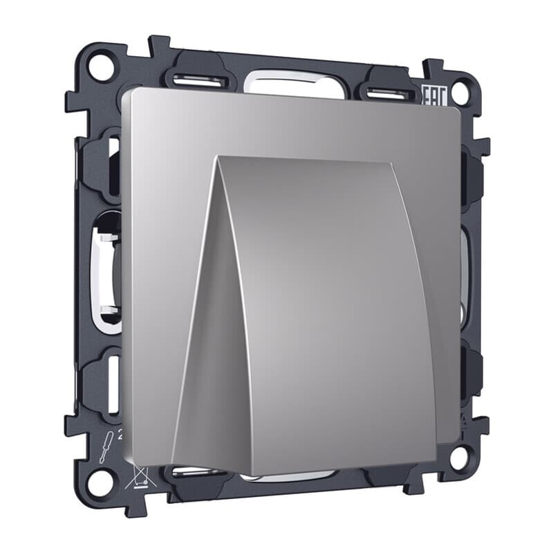 Комплект вывода кабеля с фиксатором ALFA Сталь матовый QUANT (AP5158, VM238)