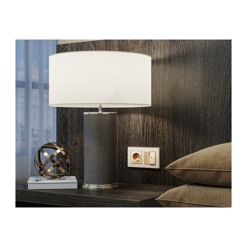 Комплект механизма 2-кл выключателя с подсветкой 10000K ALFA Шампань QUANT (AP6040, VM115, G17B)