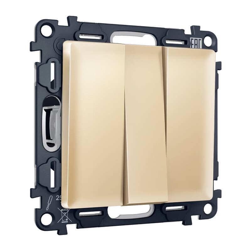 Комплект механизма 3-кл выключателя ALFA Шампань QUANT (AP6050, VM133)