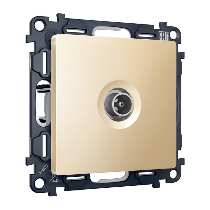 Комплект механизма TV розетки оконечной ALFA Шампань 50-870 MHz 1dB QUANT (AP6130, VM202)