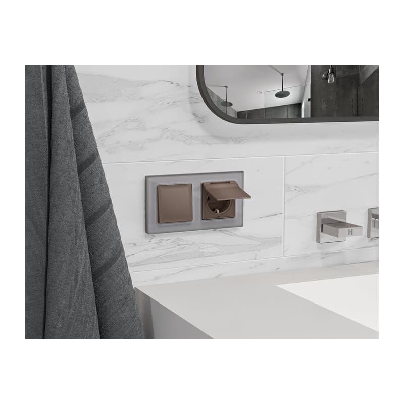 Комплект механизма 1-кл выключателя ALFA Темная бронза матовый QUANT (AP6310, VM101)