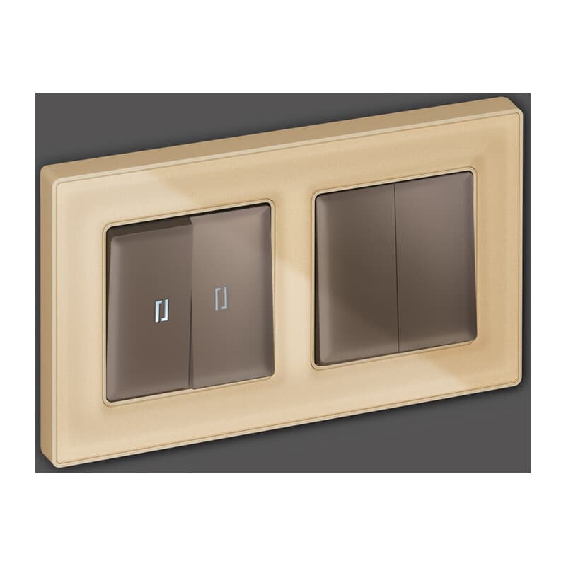 Комплект механизма 2-кл выключателя ALFA Темная бронза матовый QUANT (AP6330, VM115)