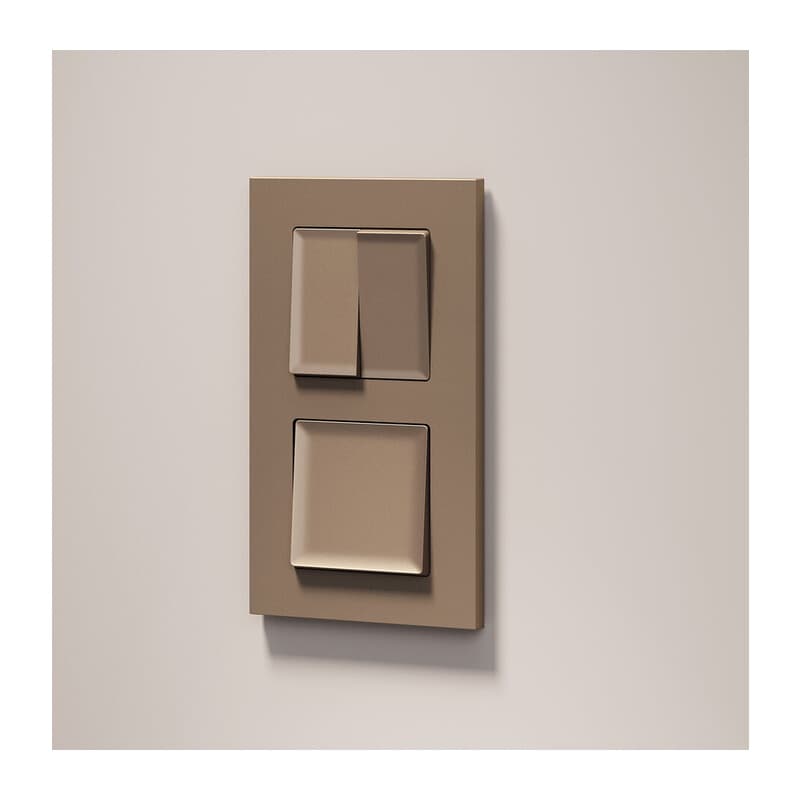 Комплект механизма 2-клавишного перекрестного выключателя 10A-250V ALFA Темная бронза матовый QUANT (AP6330, VM125)