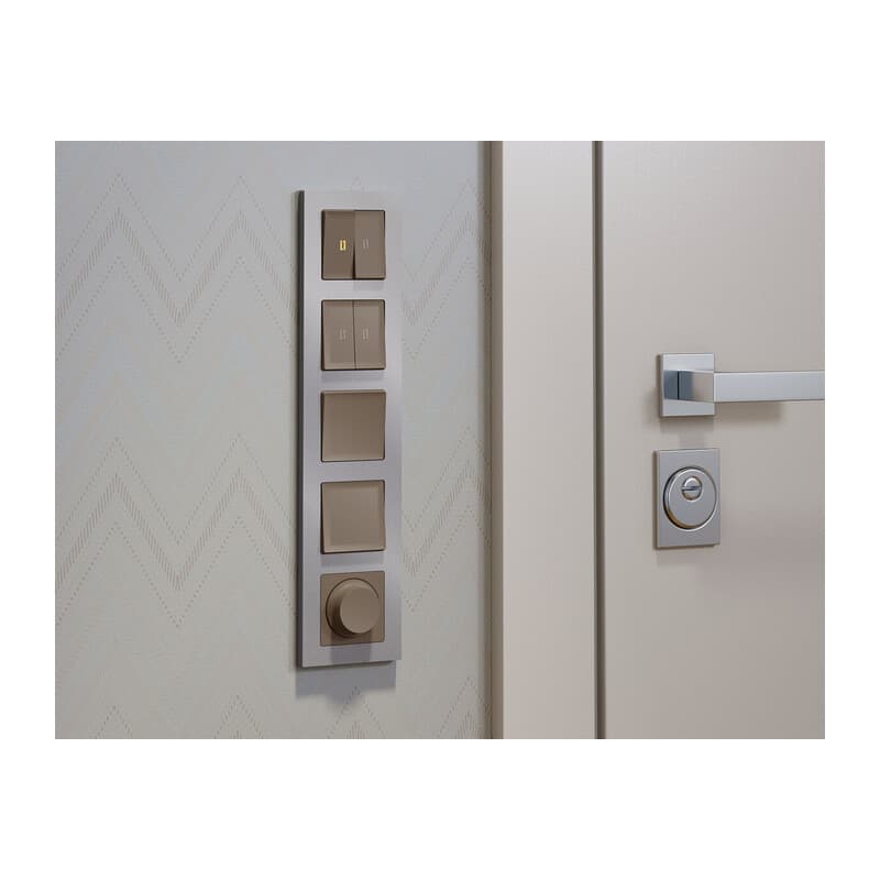 Комплект механизма 2-кл выключателя с подсветкой 3200K ALFA Темная бронза матовый QUANT (AP6340, VM115, G11Y)