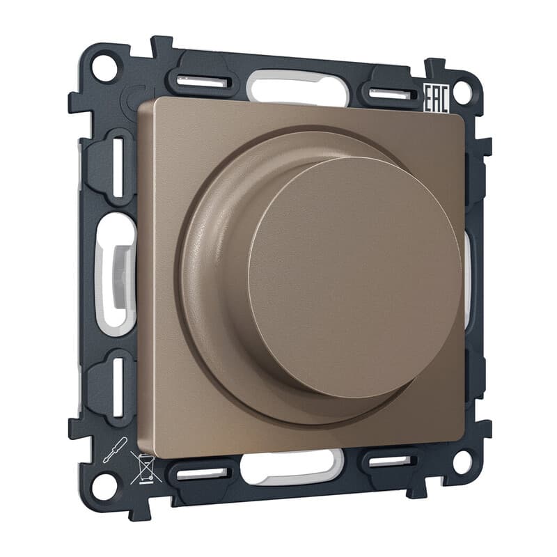 Комплект механизма светорегулятора универсального ALFA Темная бронза матовый 25-600W/LED5-300W QUANT (AP6355, VM136)