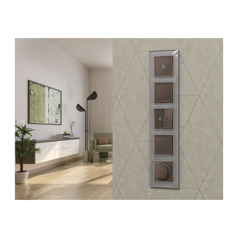 Комплект механизма светорегулятора универсального ALFA Темная бронза матовый 25-600W/LED5-300W QUANT (AP6355, VM136)