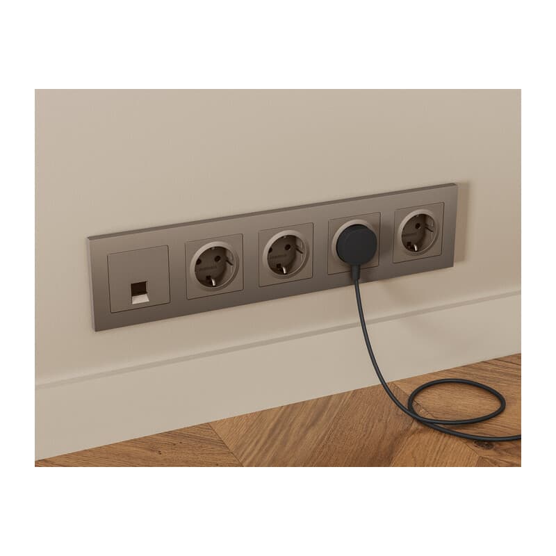 Комплект механизма телефонной розетки ALFA Темная бронза матовый RJ-11(4P4C) с шторкой QUANT (AP6420, VM190)