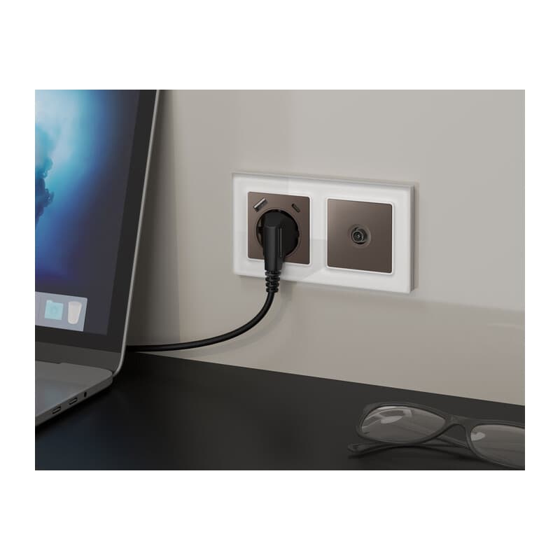 Комплект механизма TV розетки оконечной ALFA Темная бронза матовый 50-870 MHz 1dB QUANT (AP6430, VM202)