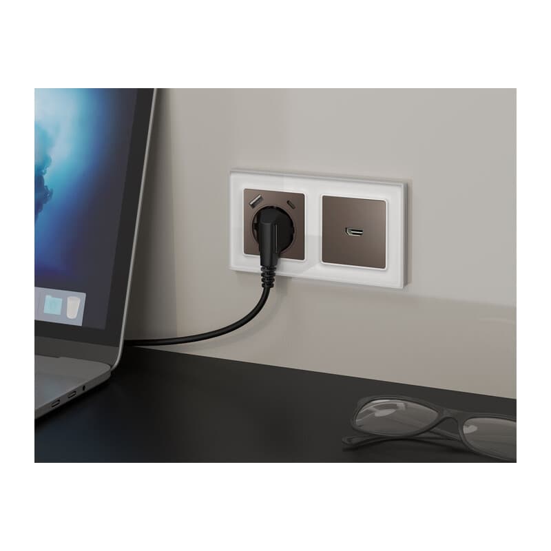 Комплект механизма розетки HDMI 2.0 ALFA Темная бронза матовый 40V/500mA 2.0GHz 5-18Gbit/s QUANT (AP6440, VM222)