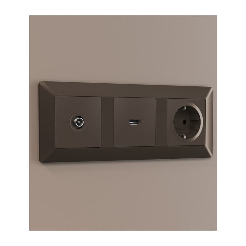 Комплект механизма розетки HDMI 2.0 ALFA Темная бронза матовый 40V/500mA 2.0GHz 5-18Gbit/s QUANT (AP6440, VM222)