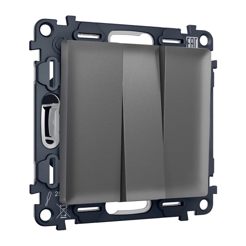 Комплект механизма 3-кл выключателя ALFA Антрацит серый QUANT (AP6550, VM133)