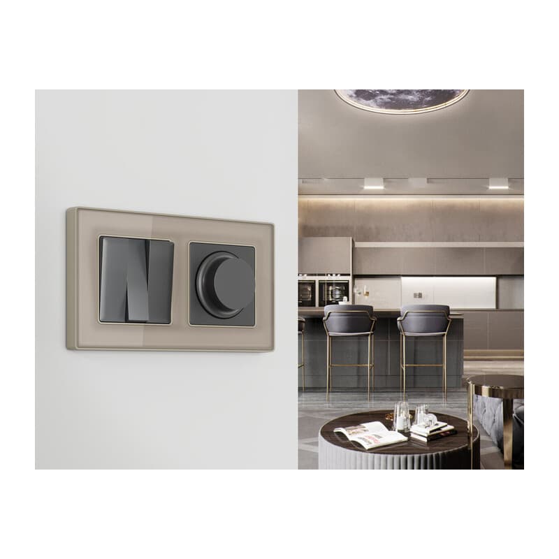 Комплект механизма 3-кл выключателя ALFA Антрацит серый QUANT (AP6550, VM133)