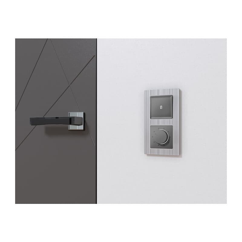 Комплект механизма терморегулятора с датчиком для теплого пола с подсветкой 16A-250V ALFA Антрацит серый QUANT (AP6557, VM1381)