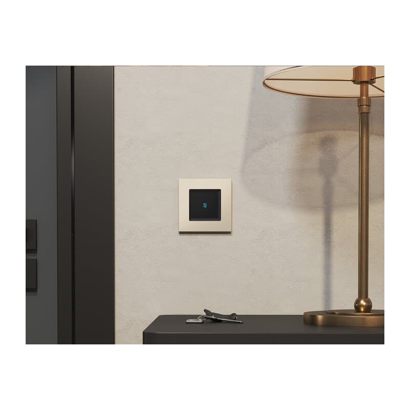 Комплект механизма 1-кл проходного выключателя с подсветкой 10000K ALFA Черный матовый QUANT (AP8020, VM105, G29B)