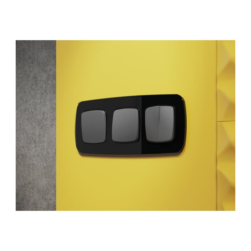 Комплект механизма 2-клавишного перекрестного выключателя 10A-250V OMEGA Антрацит серый QUANT (OP6530, VM125)