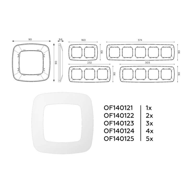 Рамка OMEGA Ecta (Белый матовый) 2-ая