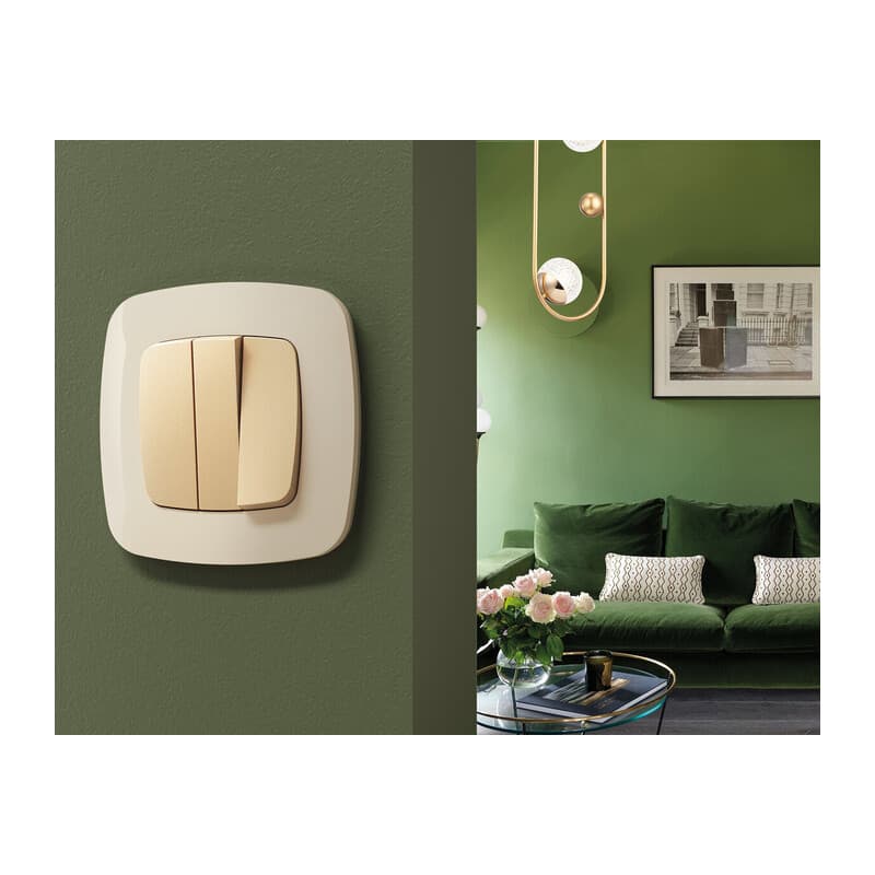 Рамка OMEGA Ecta (Бежевый глянец) 3-ая