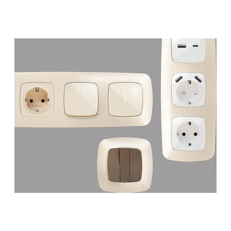 Рамка OMEGA Ecta (Бежевый матовый) 2-ая