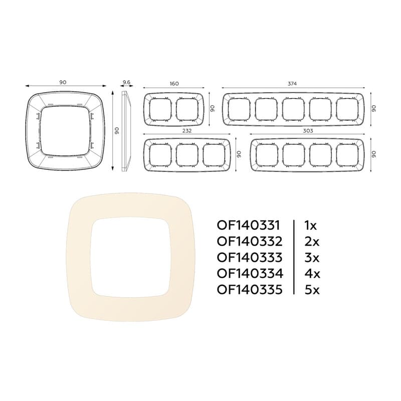 Рамка OMEGA Ecta (Бежевый матовый) 2-ая