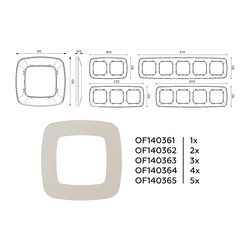 Рамка OMEGA Ecta (Серо-бежевый матовый) 4-ая
