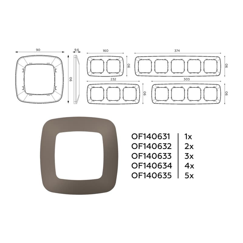 Рамка OMEGA Ecta (Темная бронза матовый) 2-ая