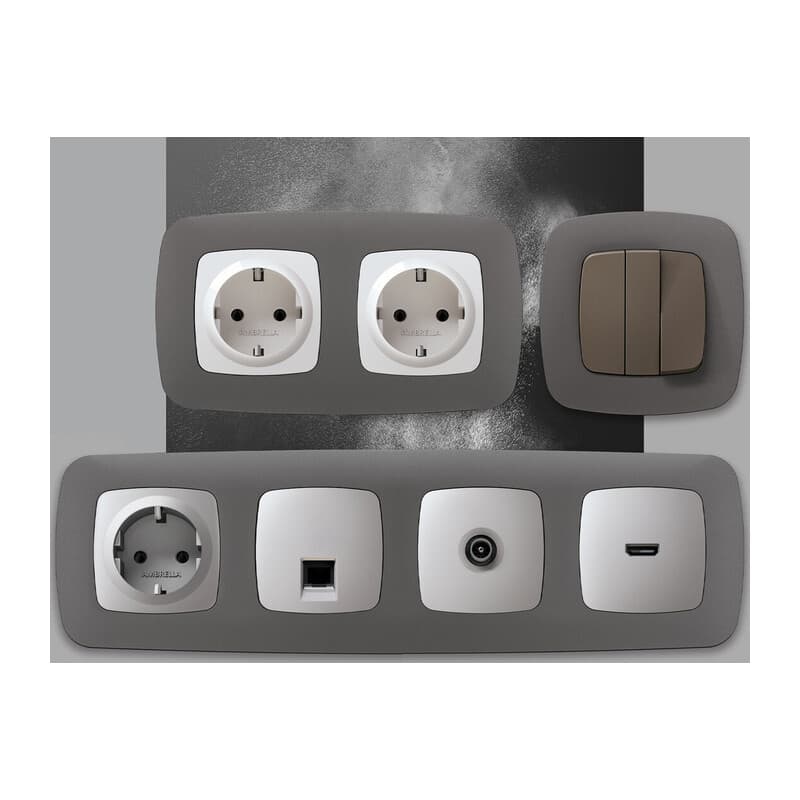 Рамка OMEGA Ecta (Антрацит серый) 4-ая