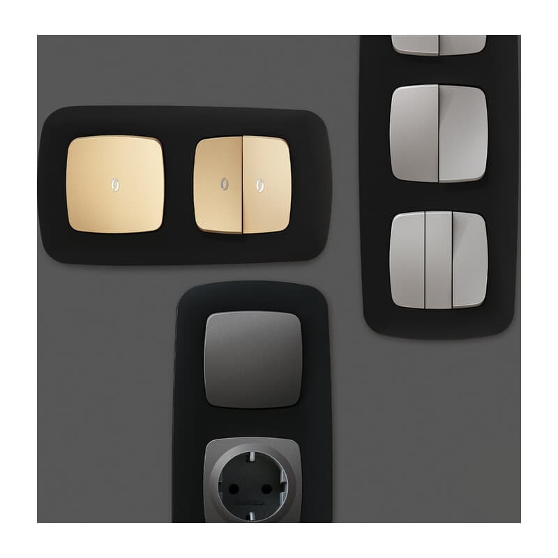 Рамка OMEGA Ecta (Черный матовый) 3-ая